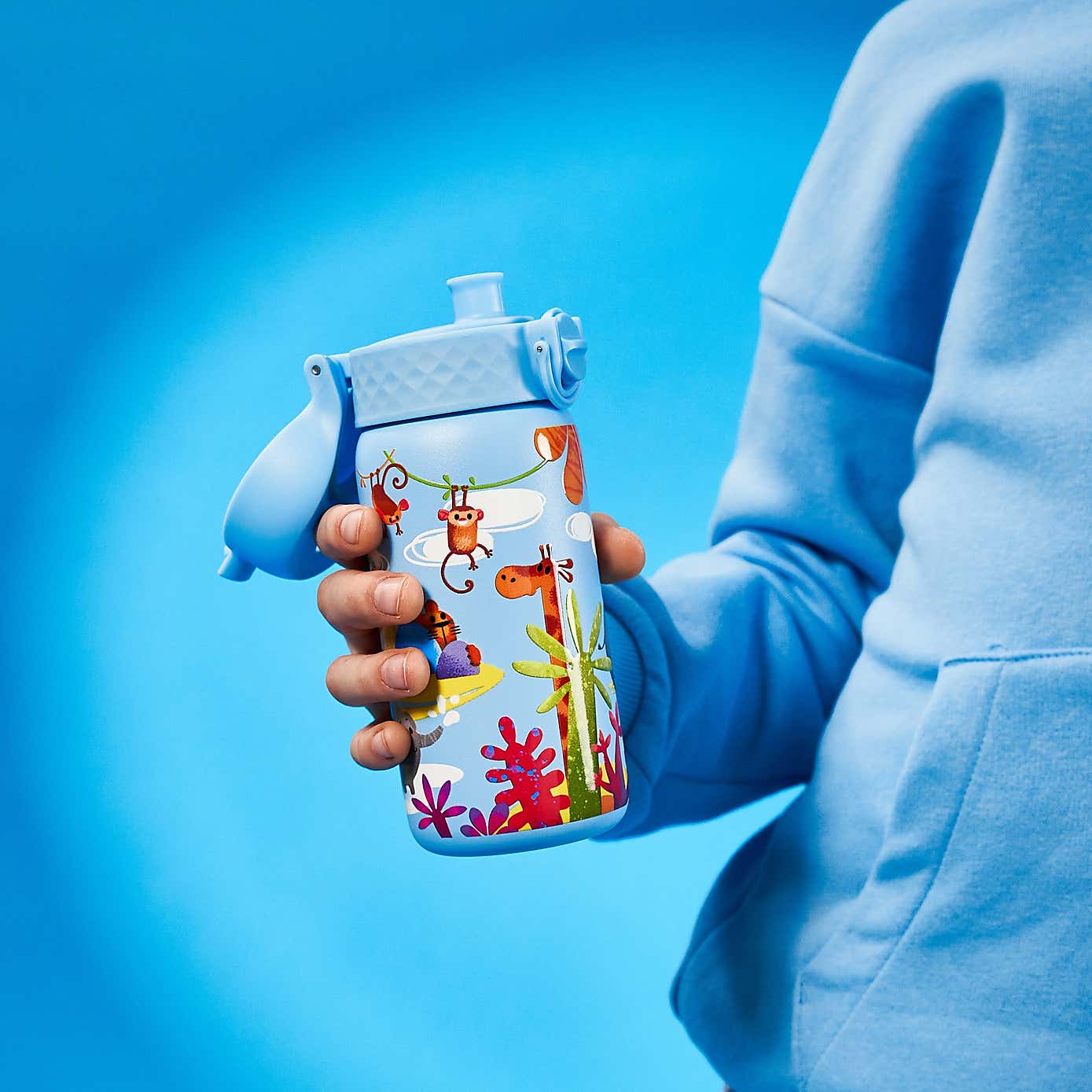 Ion8 Safari Leak Proof Kids Stainless Steel Water Bottle, 400ml