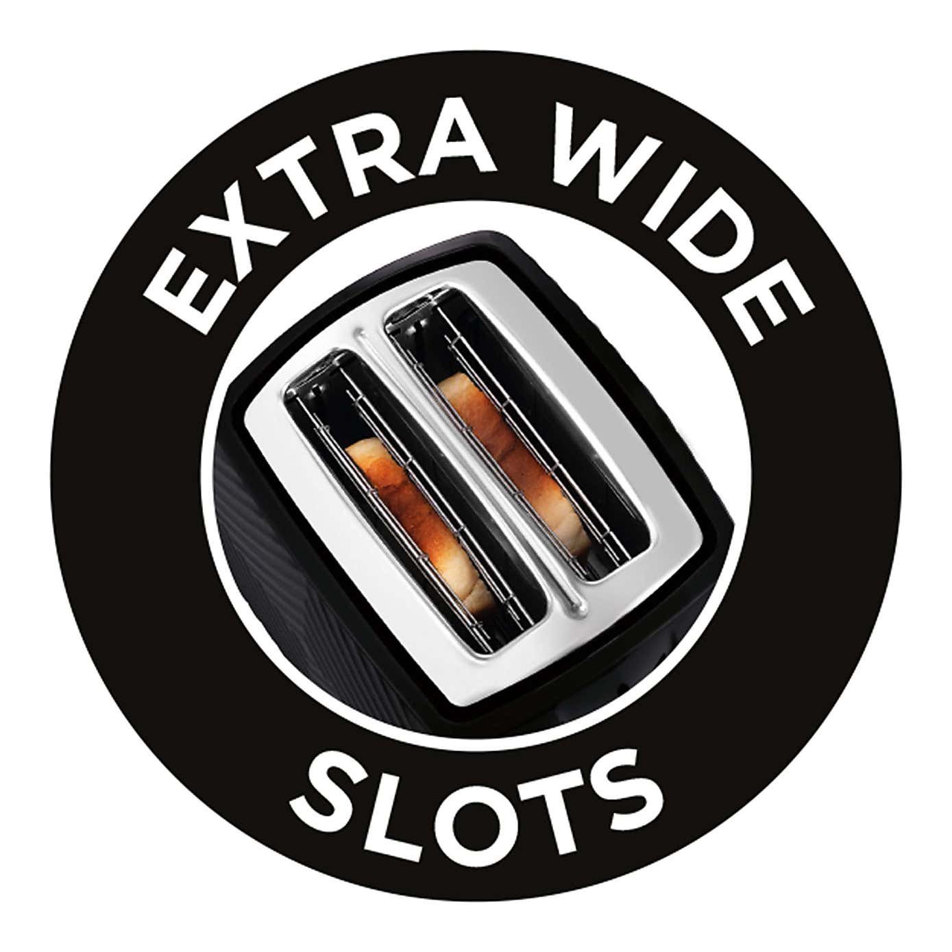 Russell Hobbs Groove 2 Slice Black Toaster