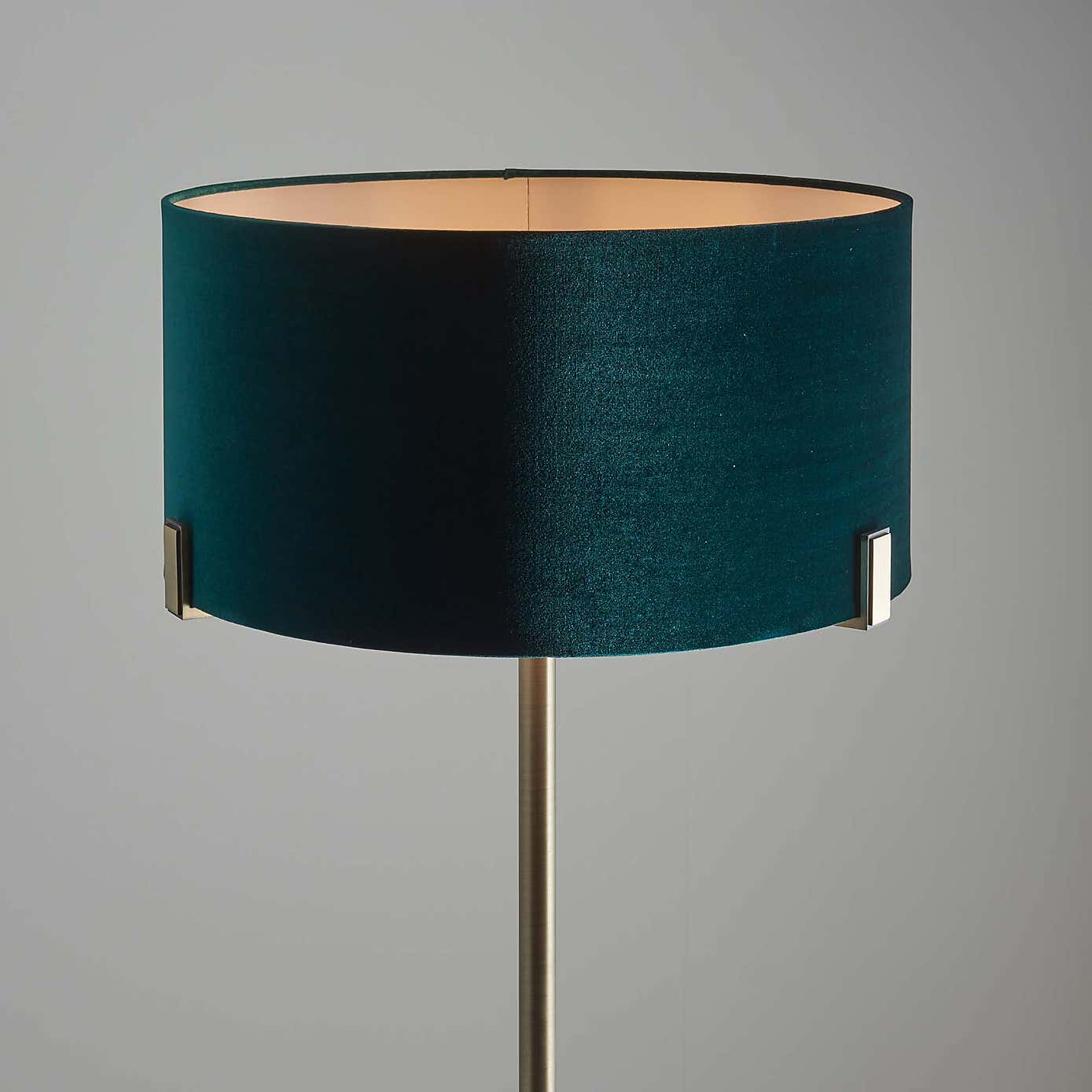 Vogue Balaton 1 Light Green Velvet Floor Lamp