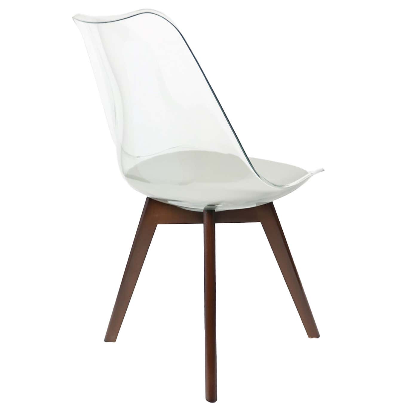 Fusion Living Soho Clear Plastic Dining Chair with Squared Legs