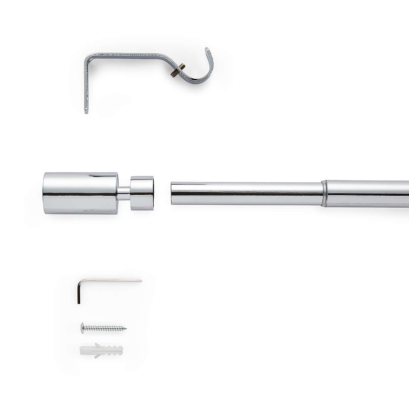 Barrel Metal Extendable Eyelet Curtain Pole 16/19mm