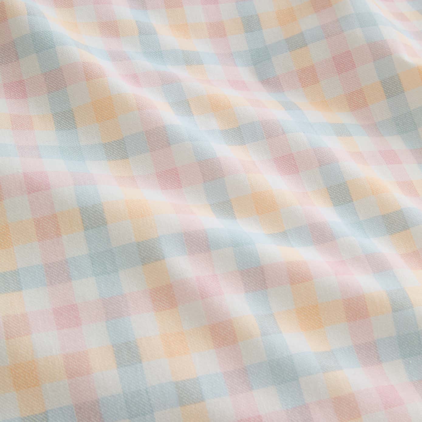 Mila Gingham 100% Cotton Duvet Cover and Pillowcase Set