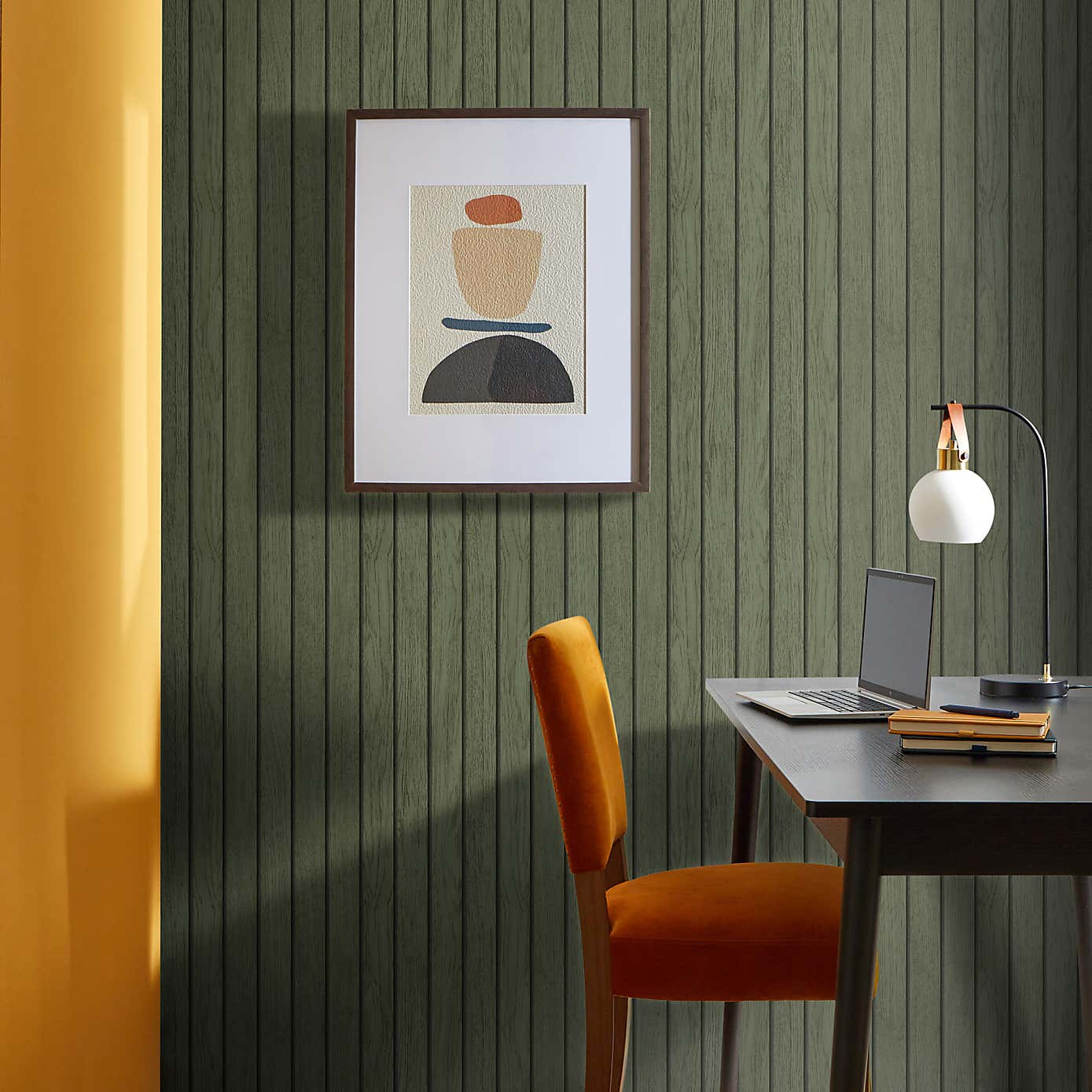 Wooden Slat Panel Wallpaper