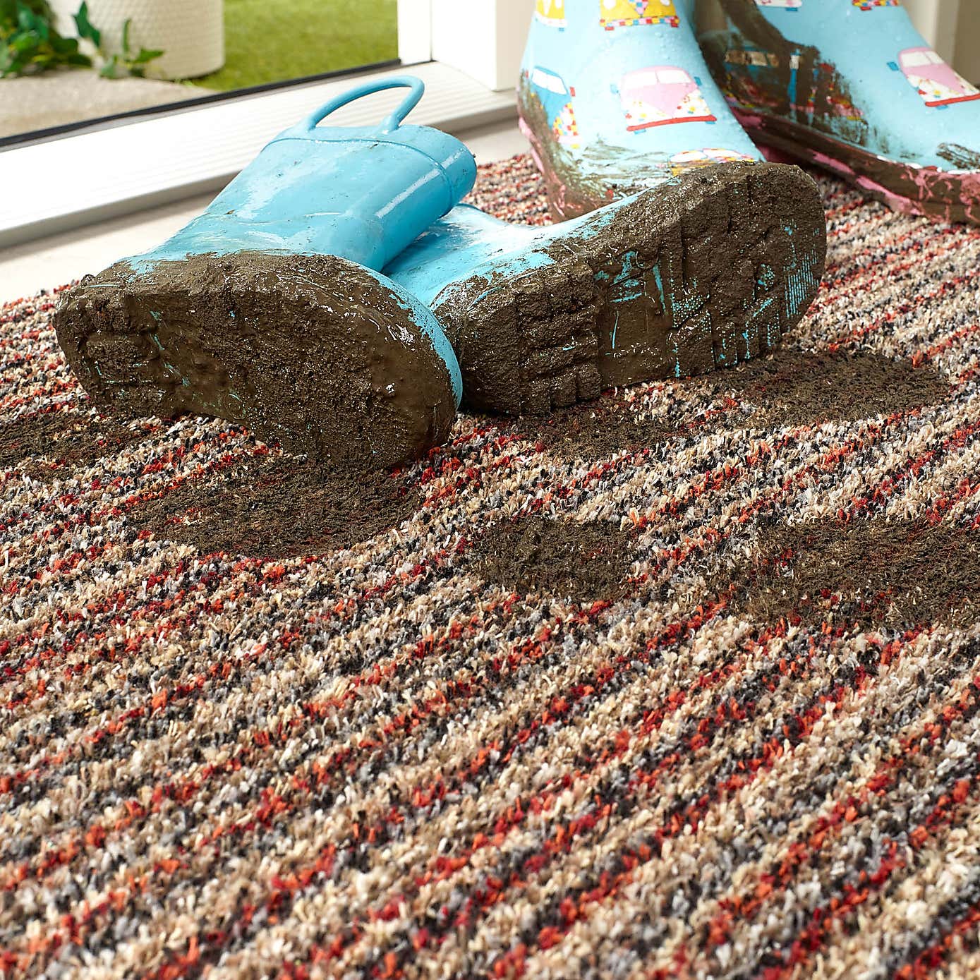 Marvel Striped Washable Cotton Doormat