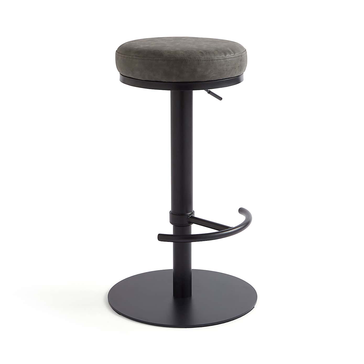Jesper Adjustable Height Bar Stool, Faux Leather