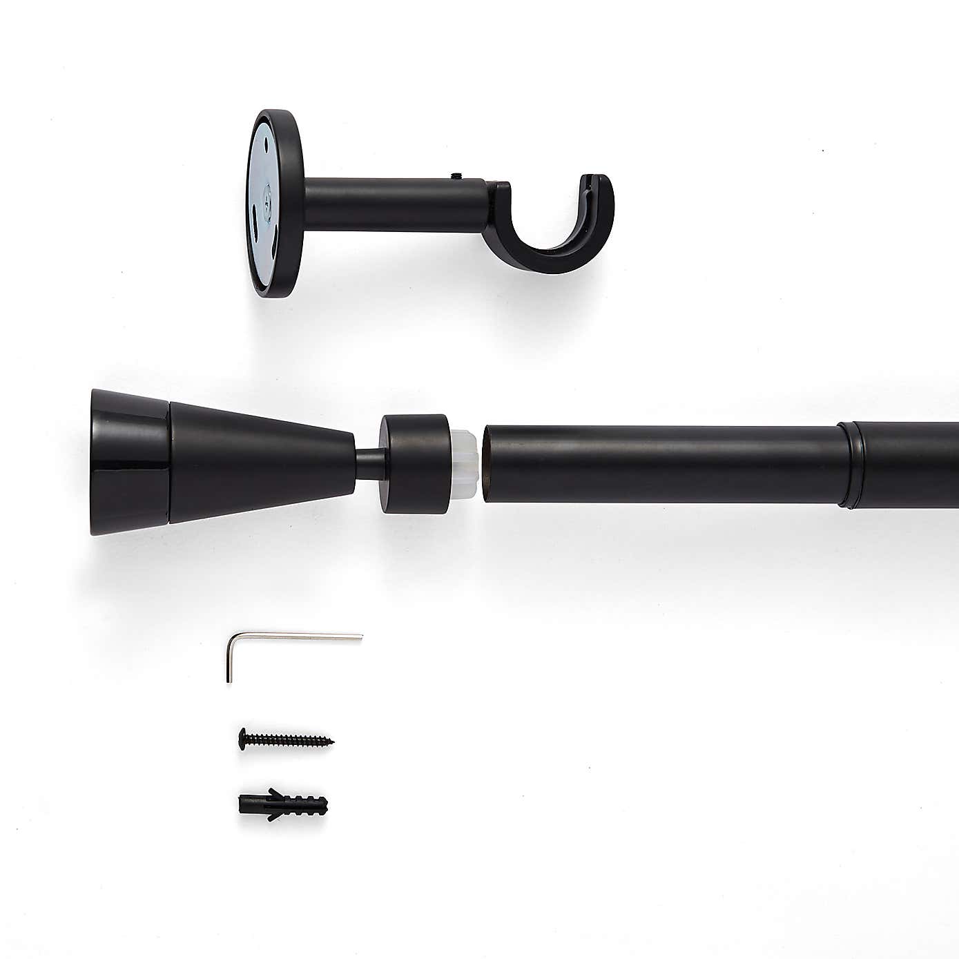 Flute Extendable Metal Eyelet Curtain Pole