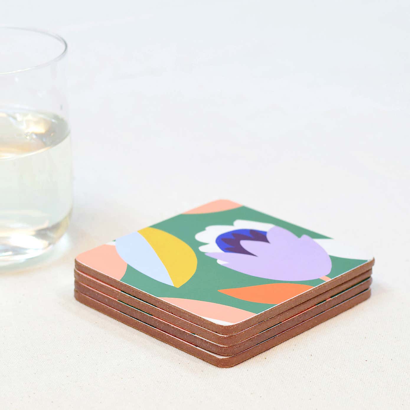 Elements Fieldley Pack of 4 Corkback Coasters