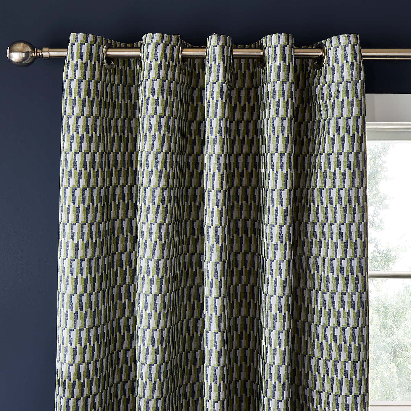Nils Geometric Blackout Eyelet Curtains