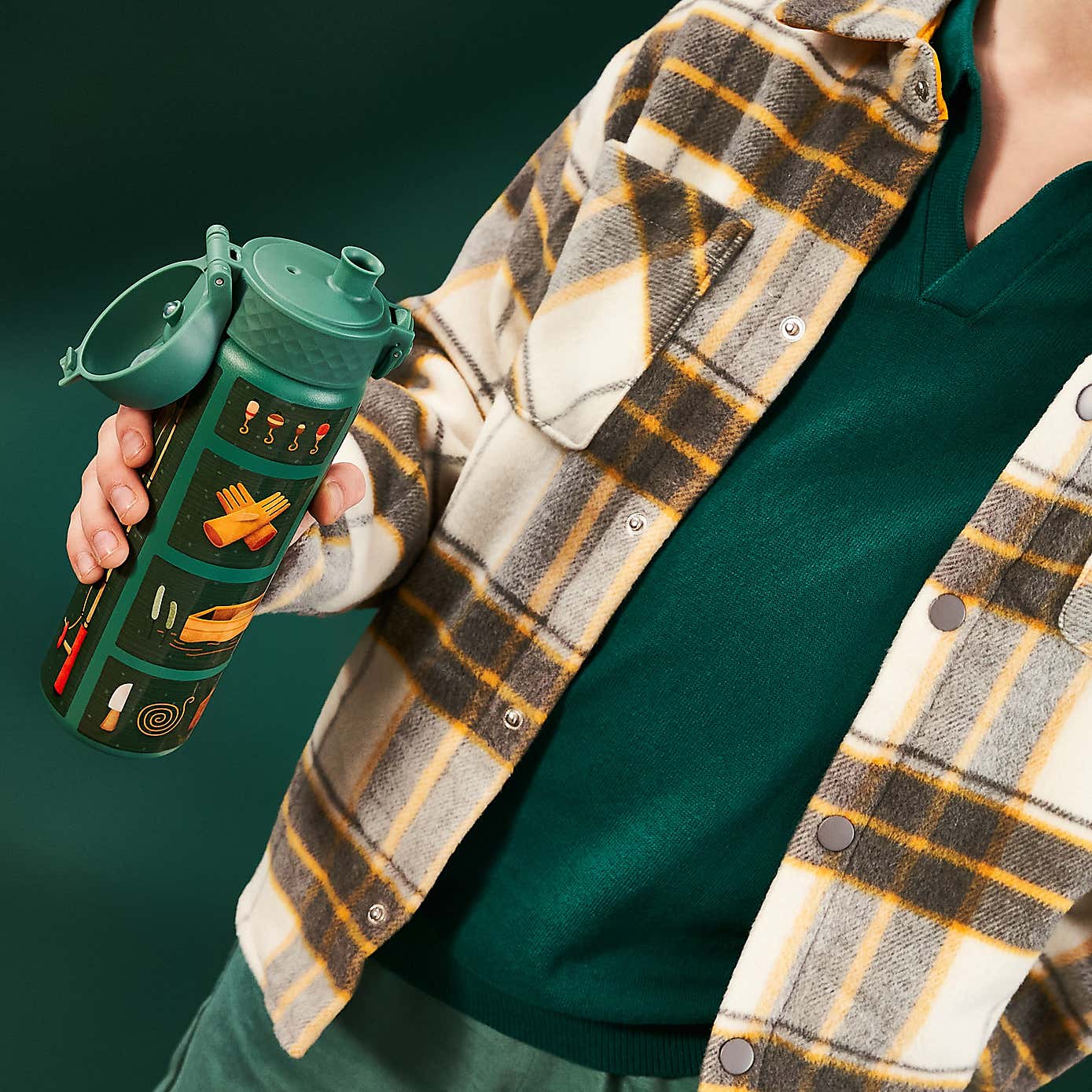 Ion8 Fishing Leak Proof Vacuum Insulated Slim Water Bottle, 500ml