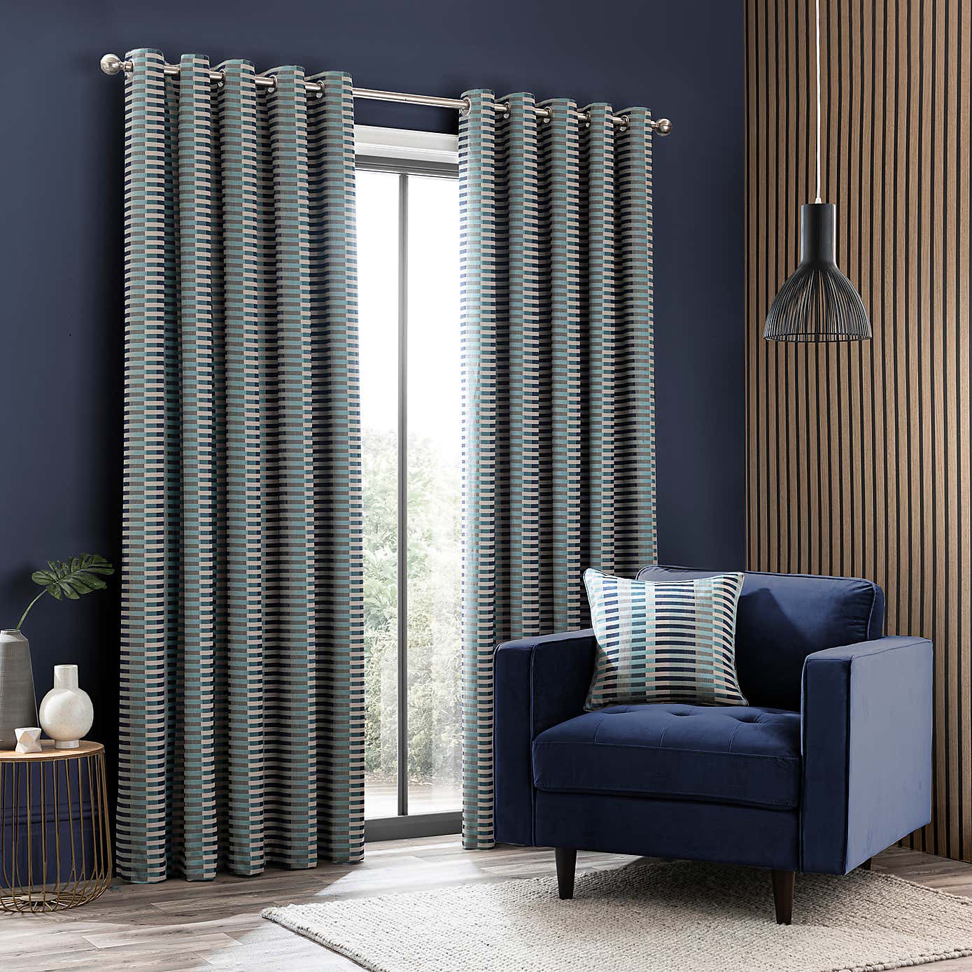 Elements Kansas Stripe Eyelet Curtains