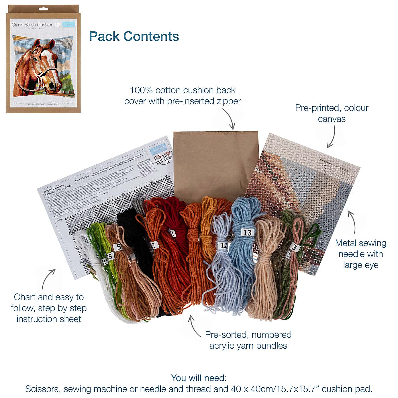 Cushion Kit Horse Brown