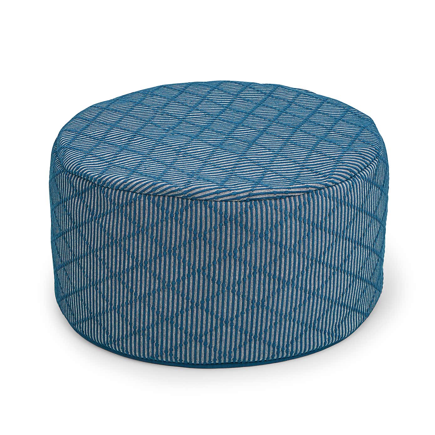 Tufted Diamond Pouffe Navy