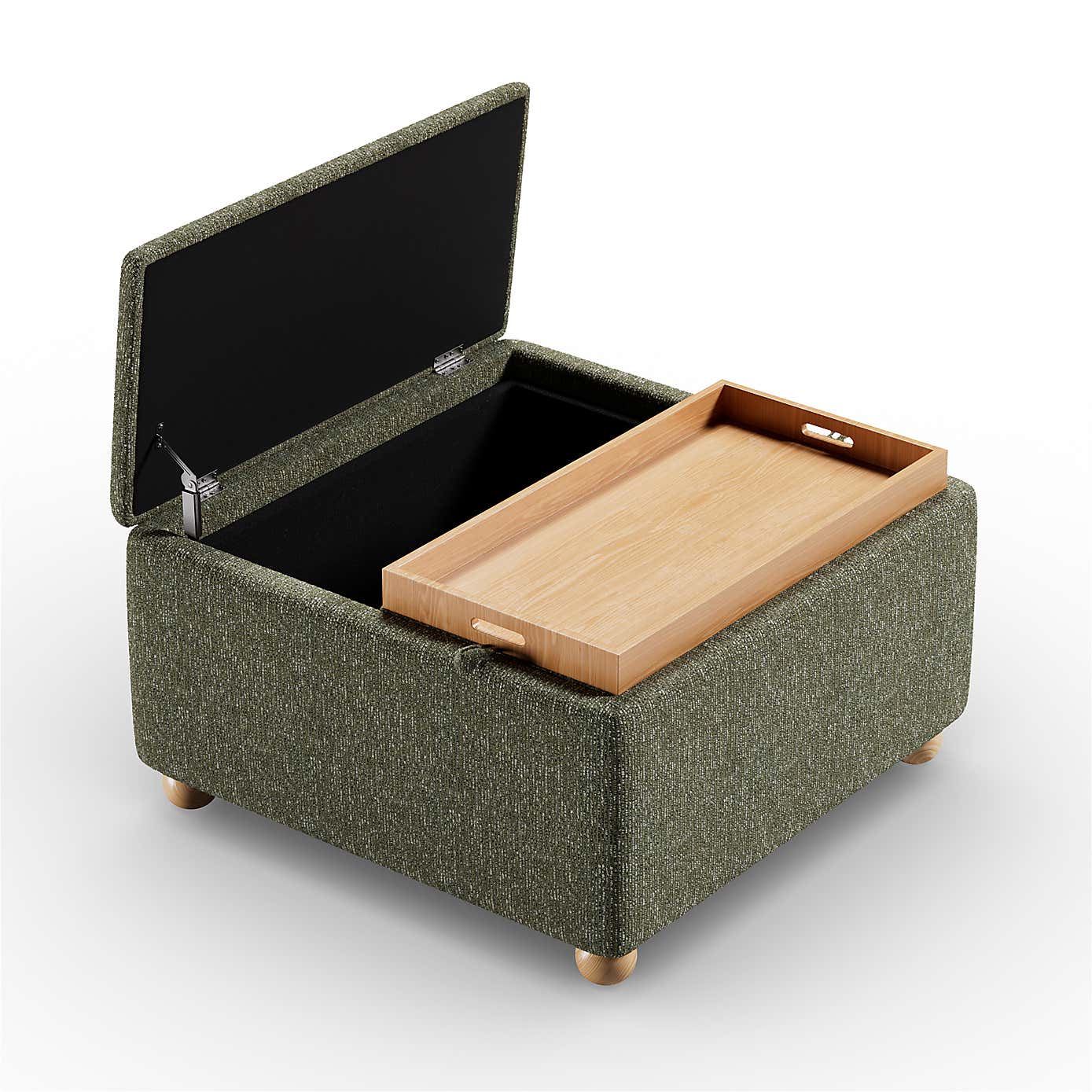 Elma Mixed Boucle Tray Table Ottoman