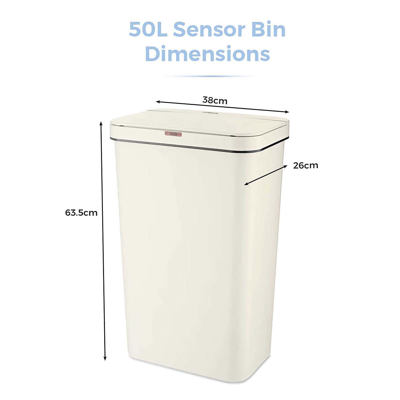 Tower 50L Rectangular Sensor Bin