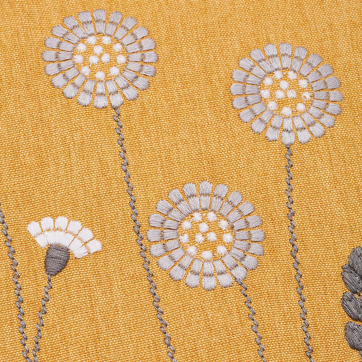 Scandi Floral Cushion Ochre