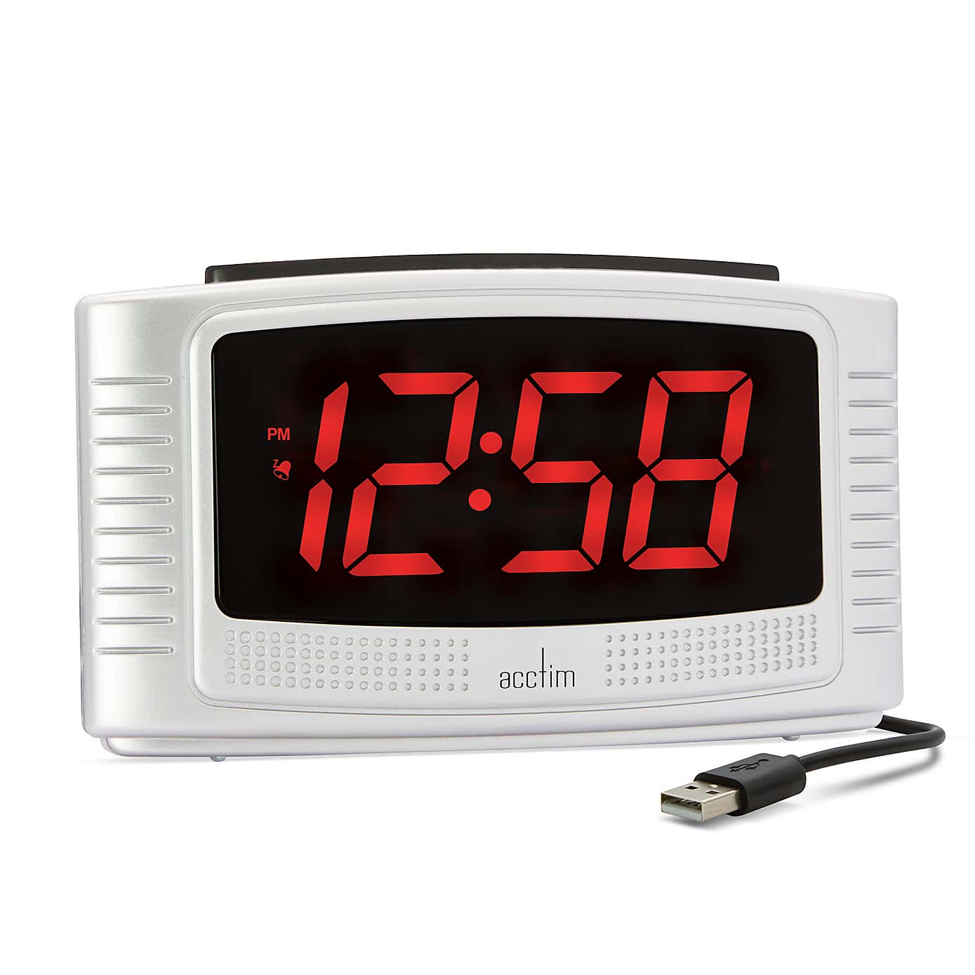 Acctim Vina Silver Alarm Clock