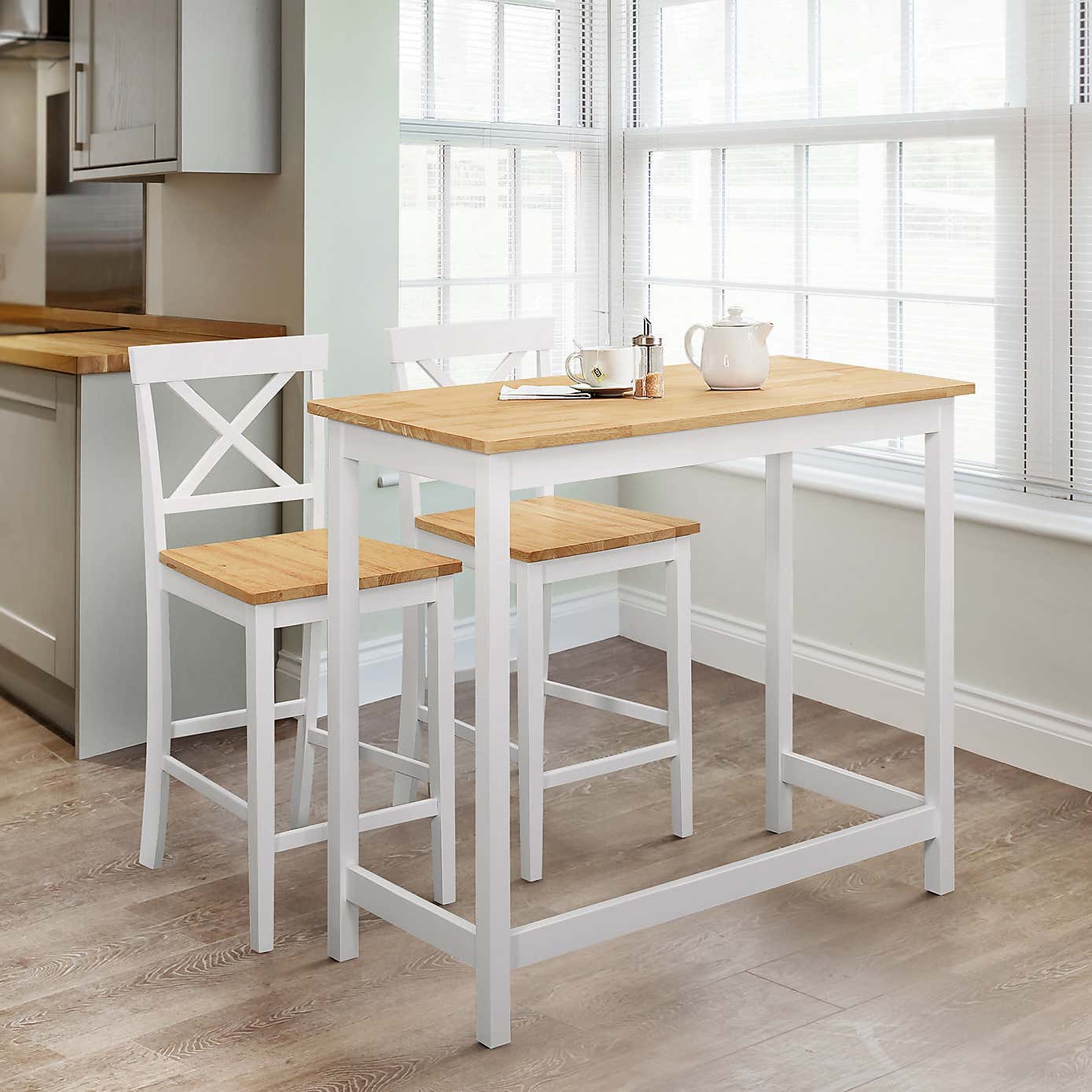 Marlow 2 Seater Bar Set, Ivory Oak