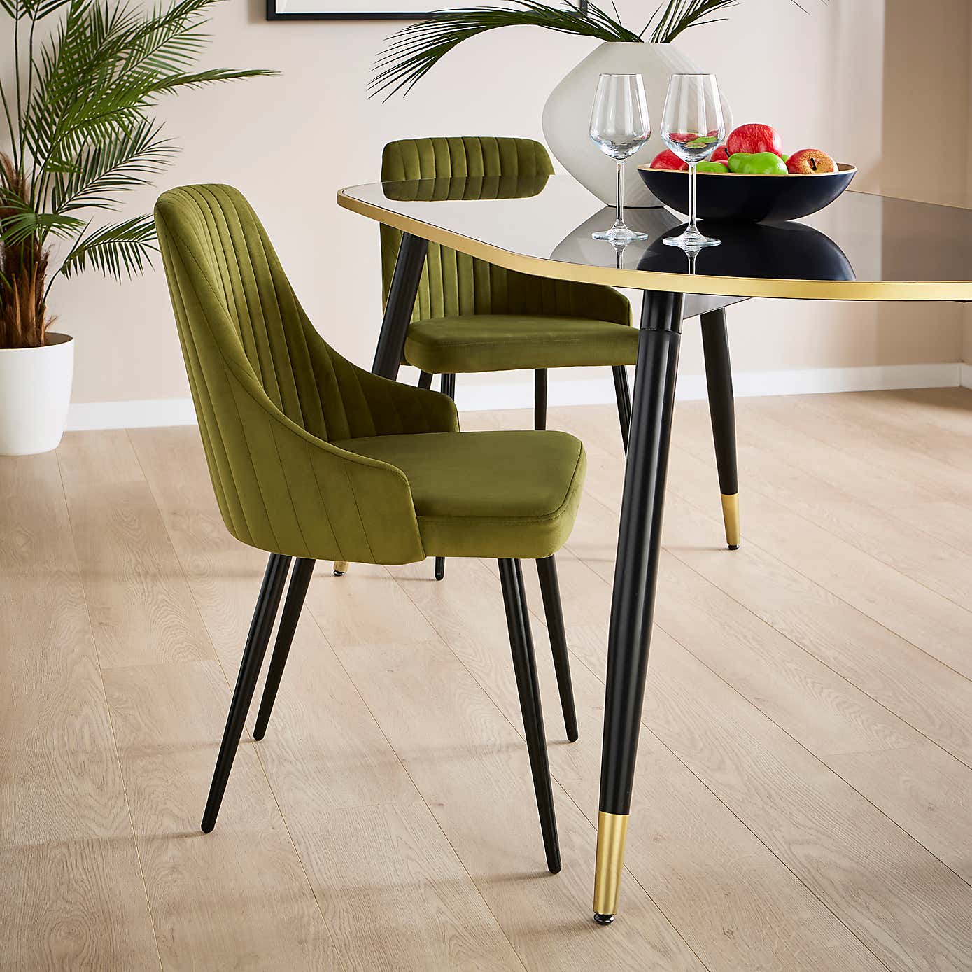 Shea Set of 2 Dining Chairs, Velvet