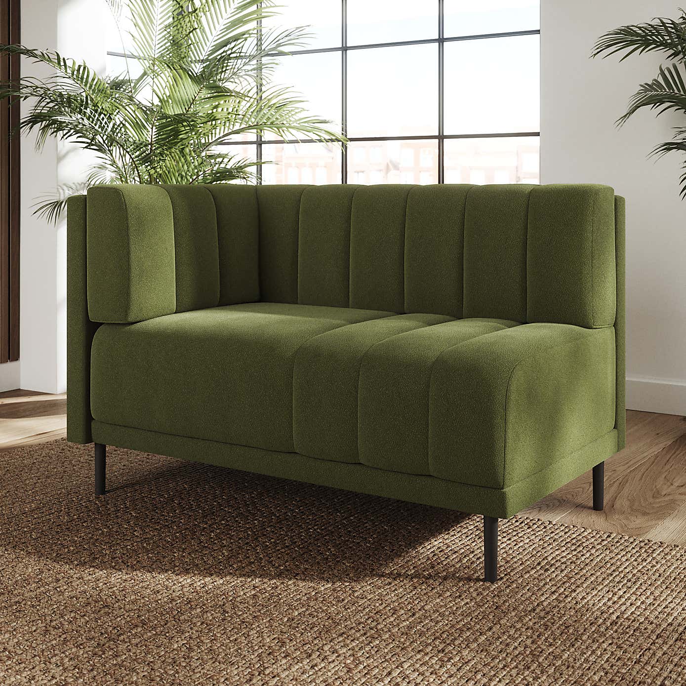 Amali Corner Dining Bench, Boucle