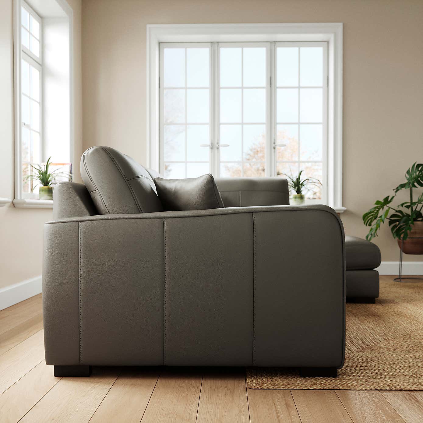 Carson Classic Leather Large Corner Chaise Sofa