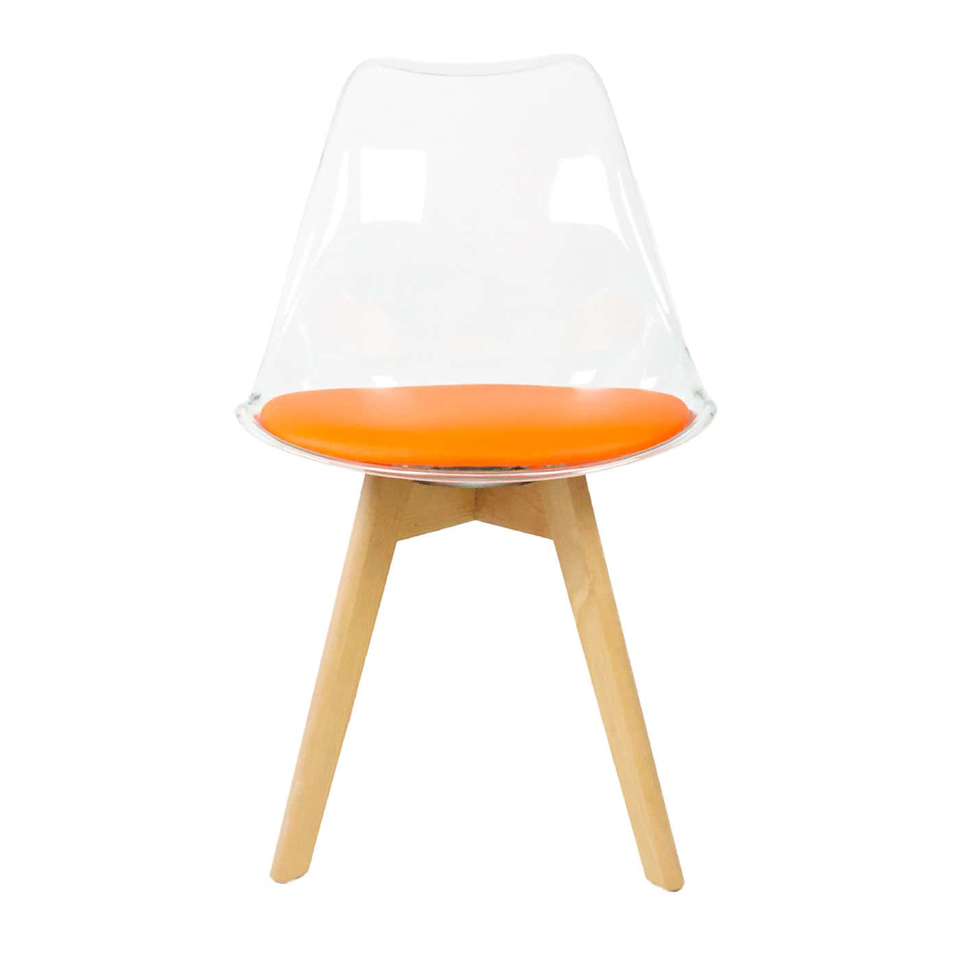 Fusion Living Soho Clear Plastic Dining Chair with Squared Legs