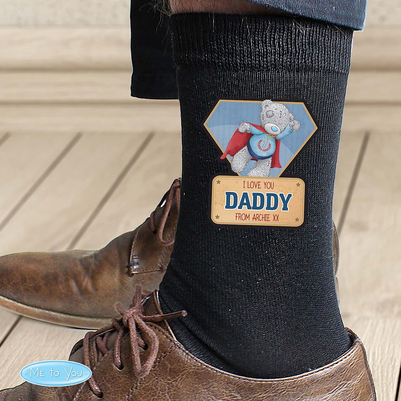Personalised Me To You Super Hero Men's Socks