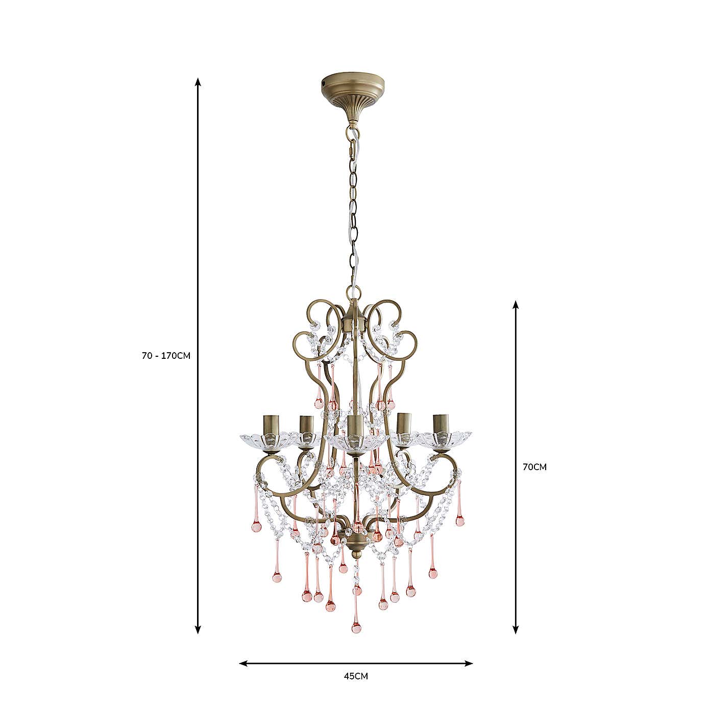 Adalet 5 Light Brushed Cream Chandelier