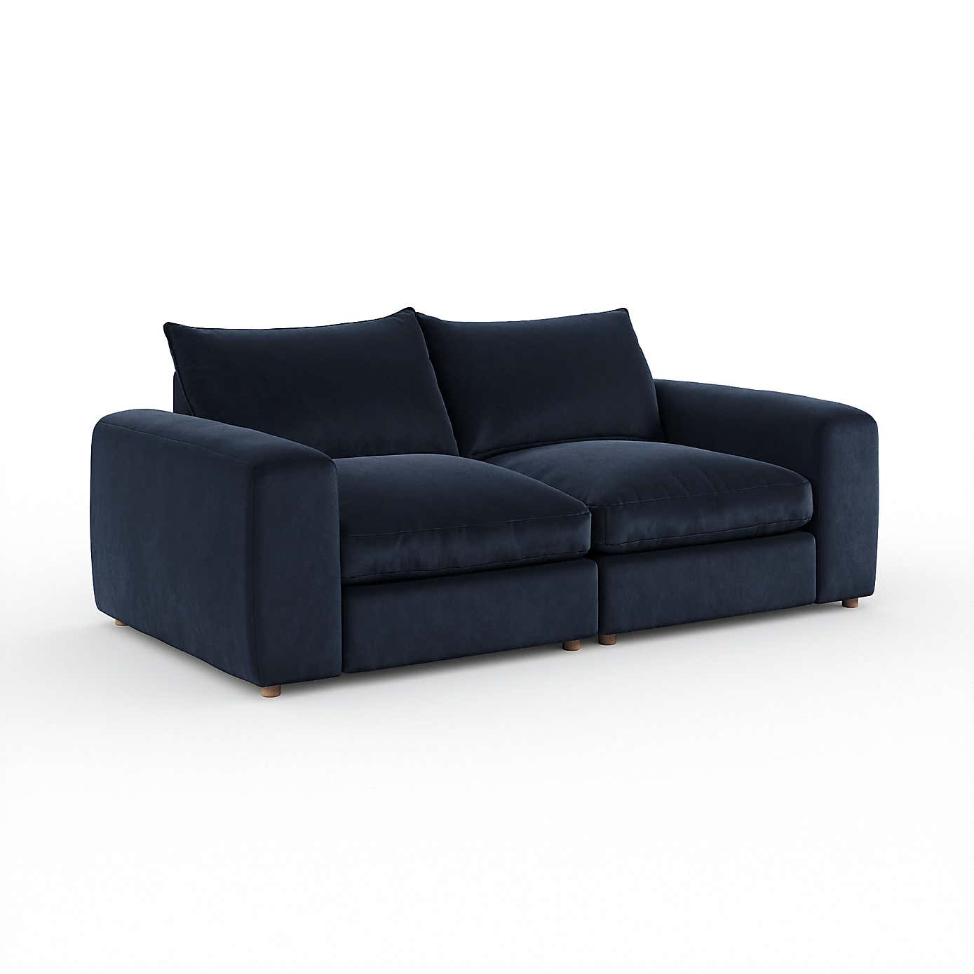 Full Circle Austin Cosy Velvet 4 Seater Sofa, Navy