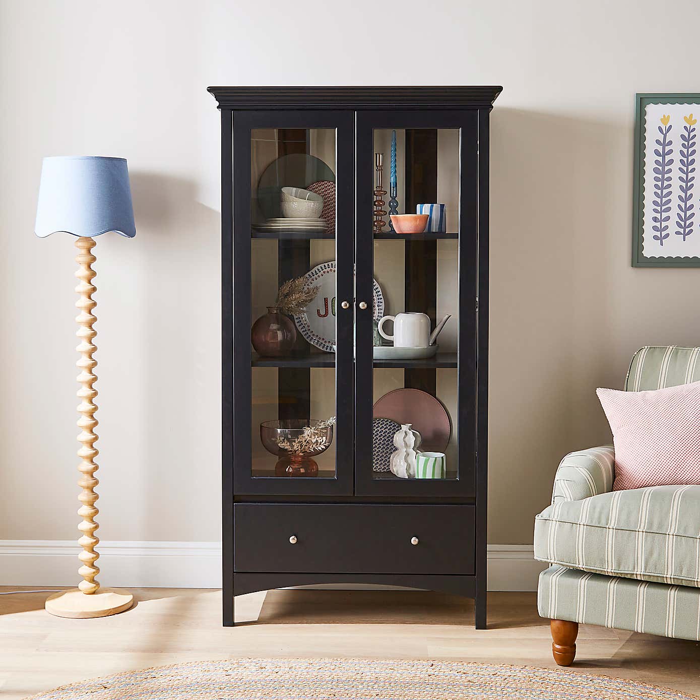 Beatrice Striped Tall Cabinet