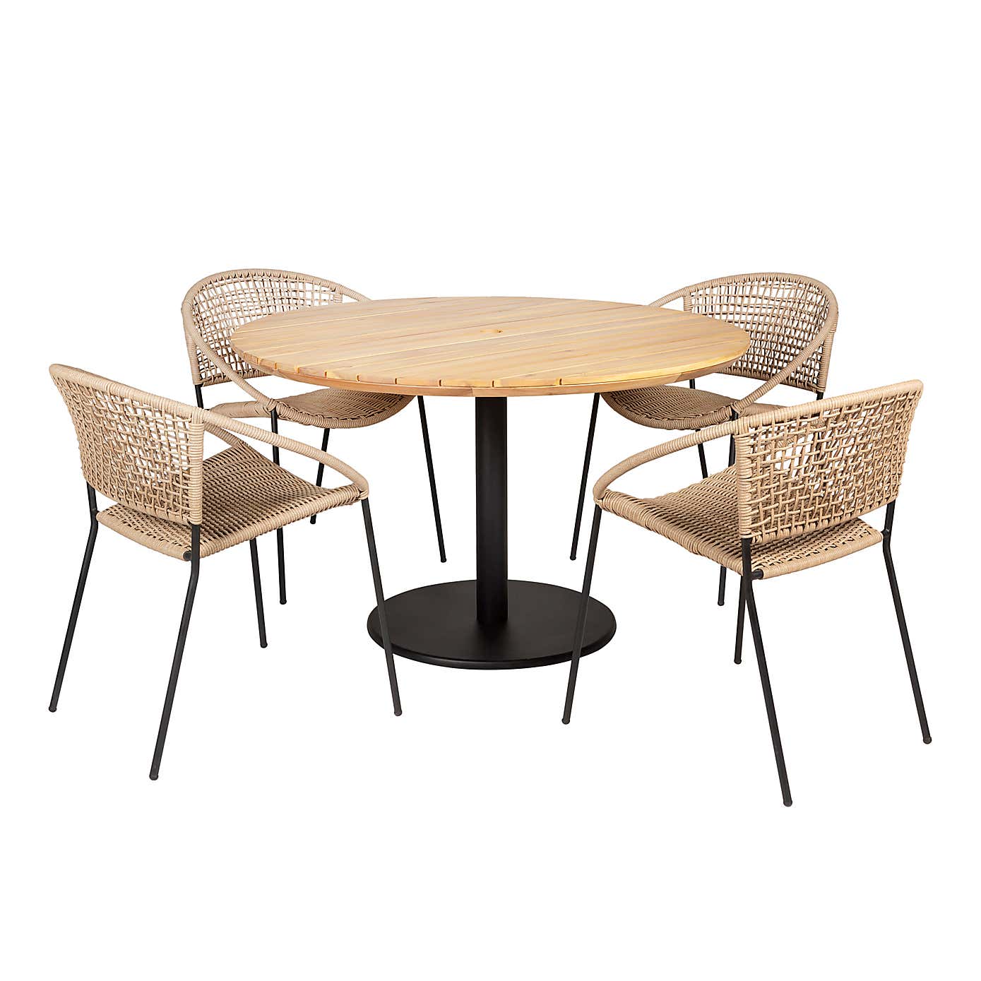 Pacific Lifestyle Dakota Natural Wheat Outdoor 4 Seater Dining Set