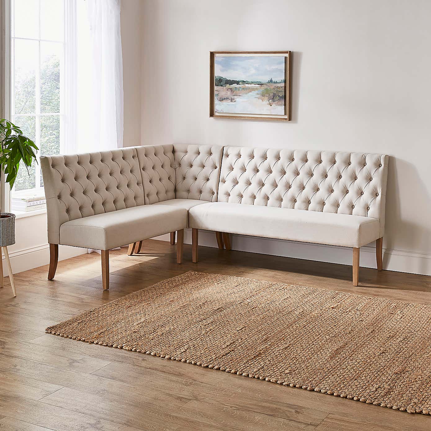 Darcy Corner Dining Bench, Flatweave