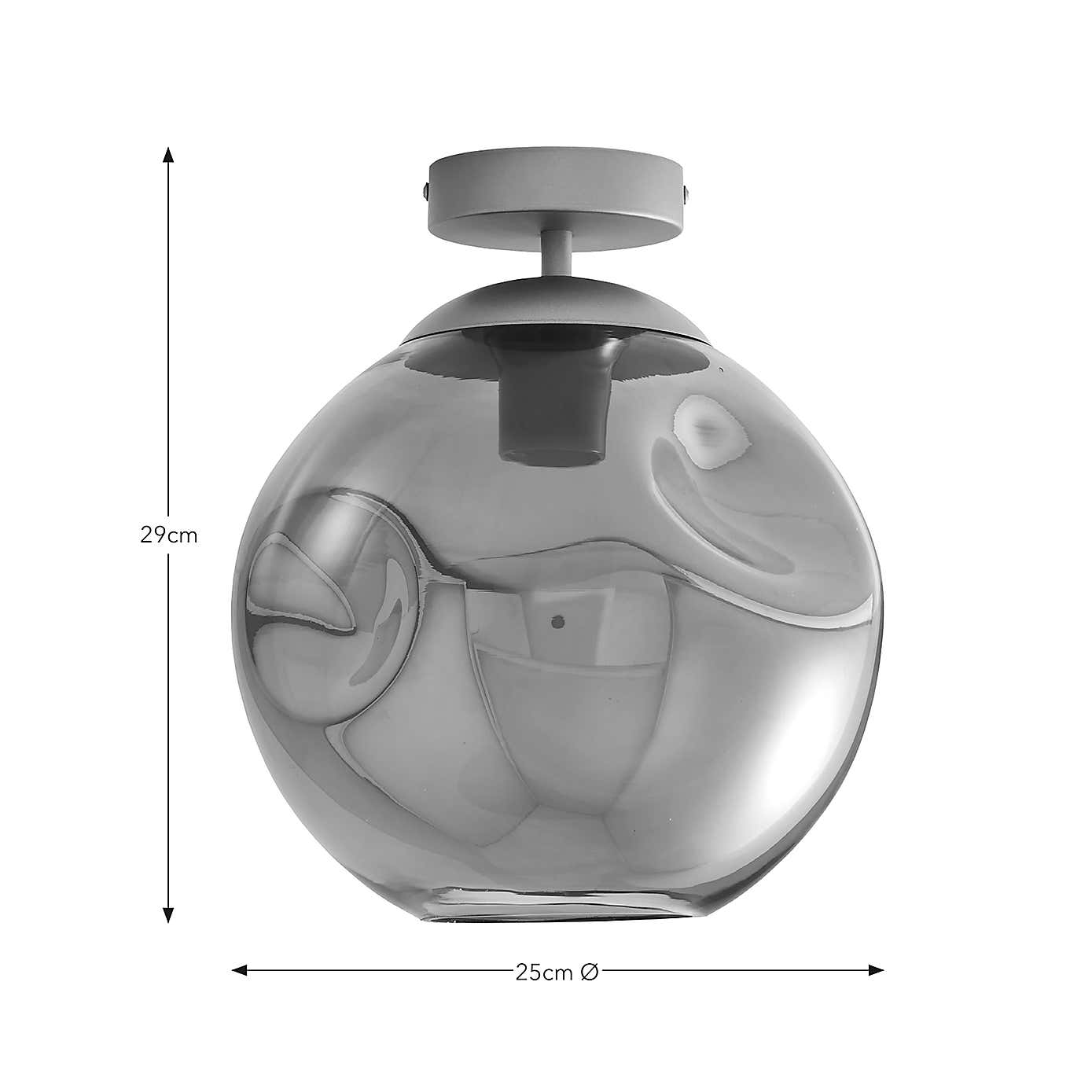 Alexis Smoked Flush Fitting, 25cm