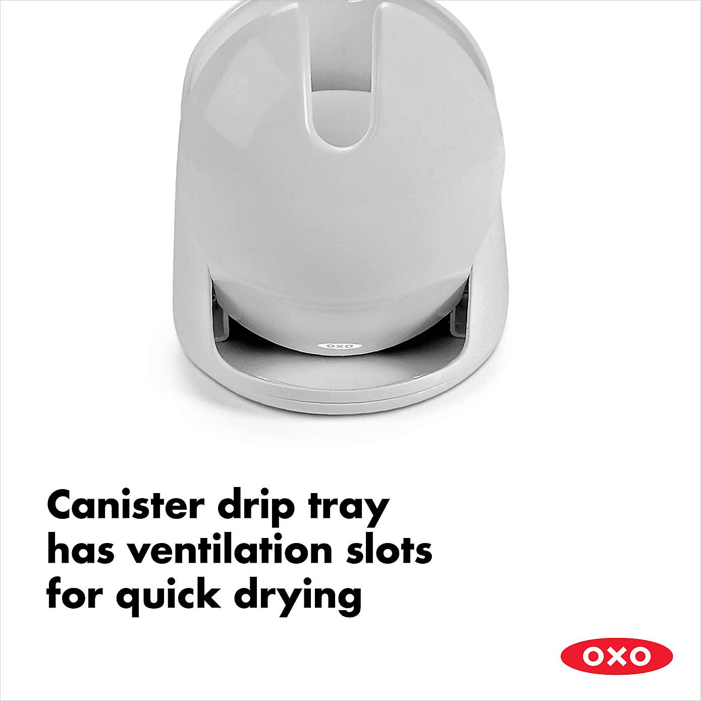 OXO Compact Grey Toilet Brush Canister