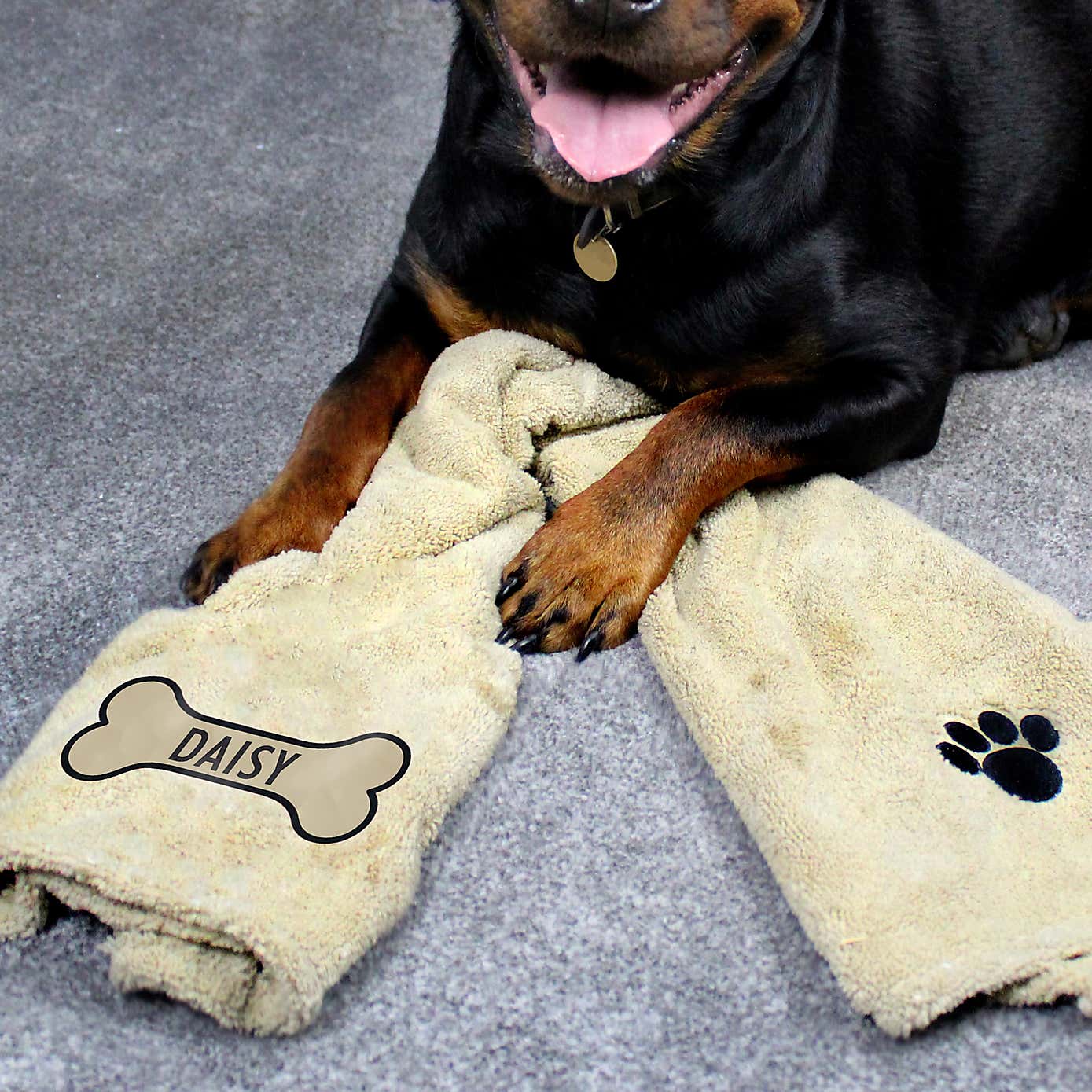 Personalised Bone Microfibre Pet Towel