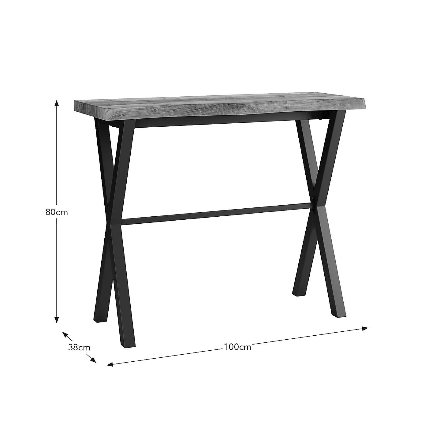 Ezra Console Table, Rustic Wood Effect