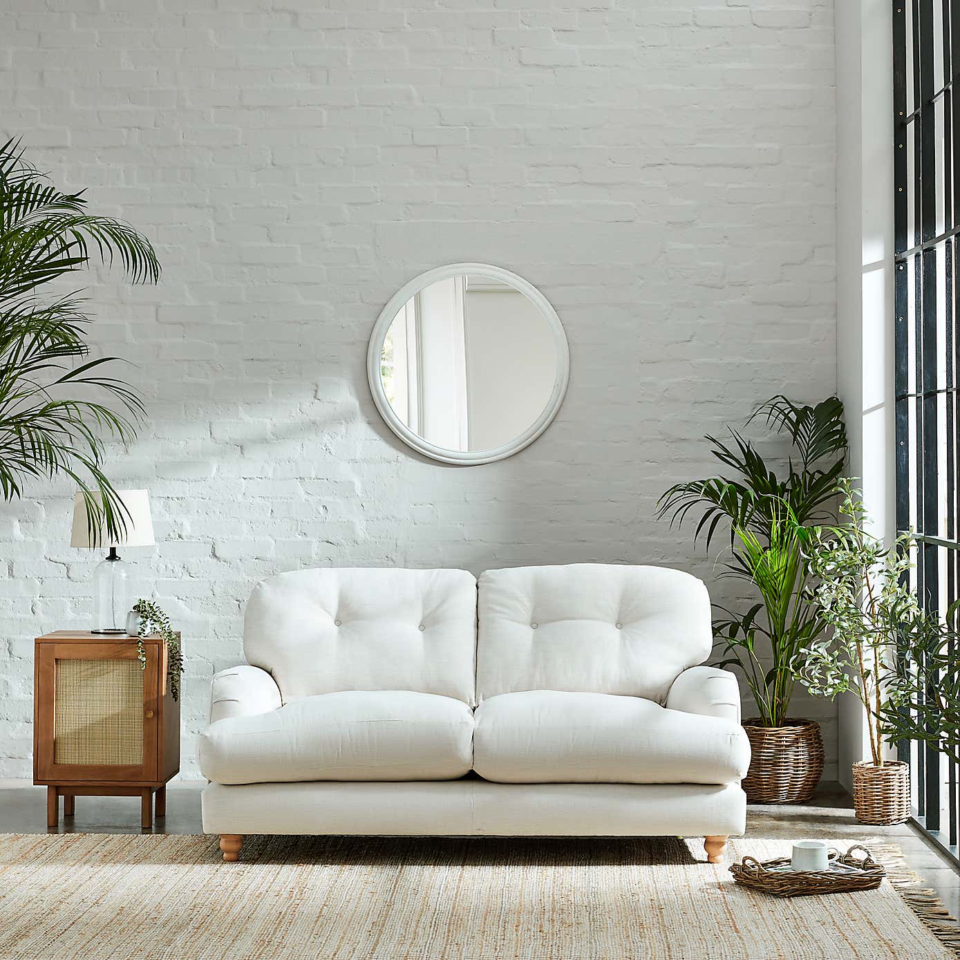 Martha Faux Linen 2 Seater Sofa