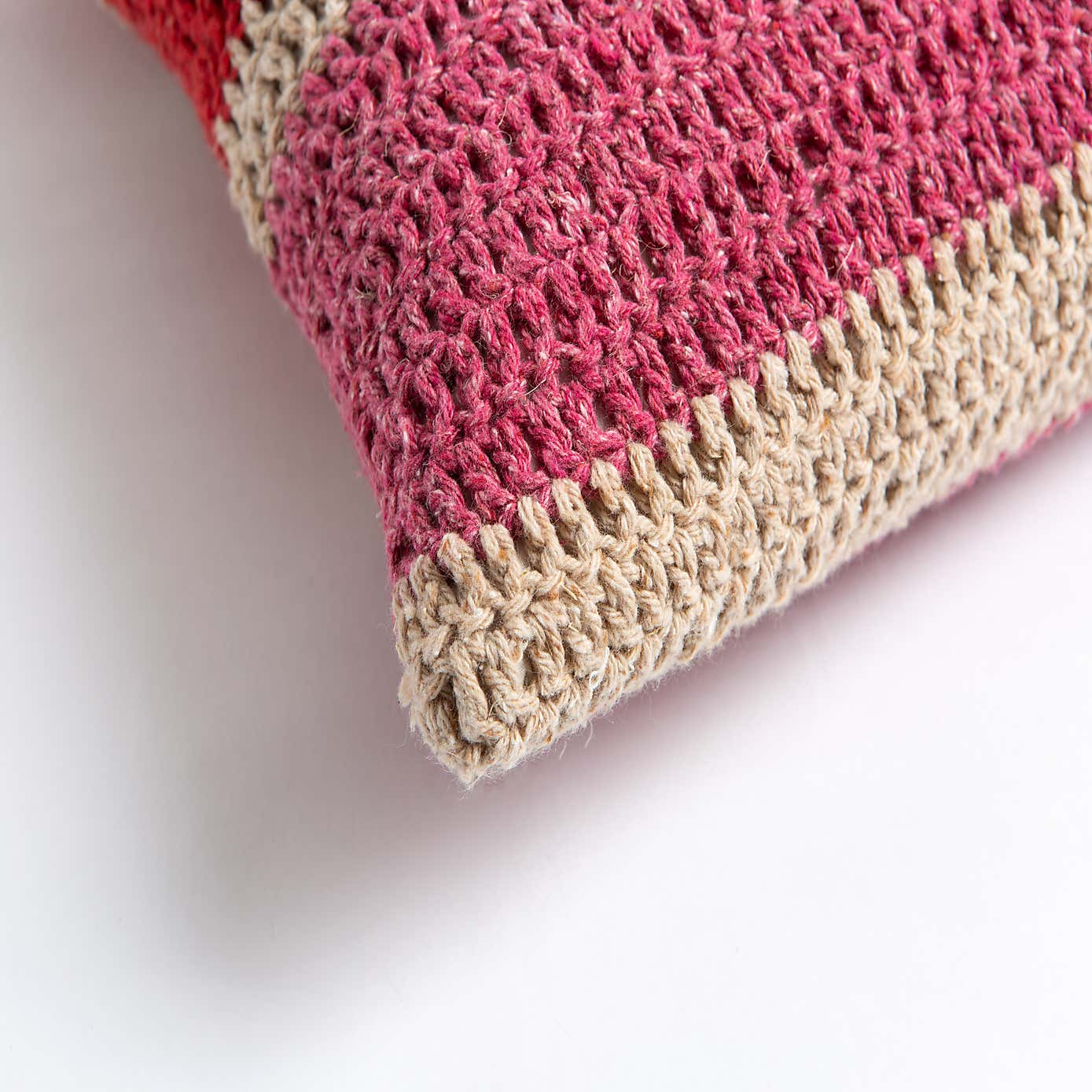 Wool Couture Rainbow Cushion Red Crochet Kit