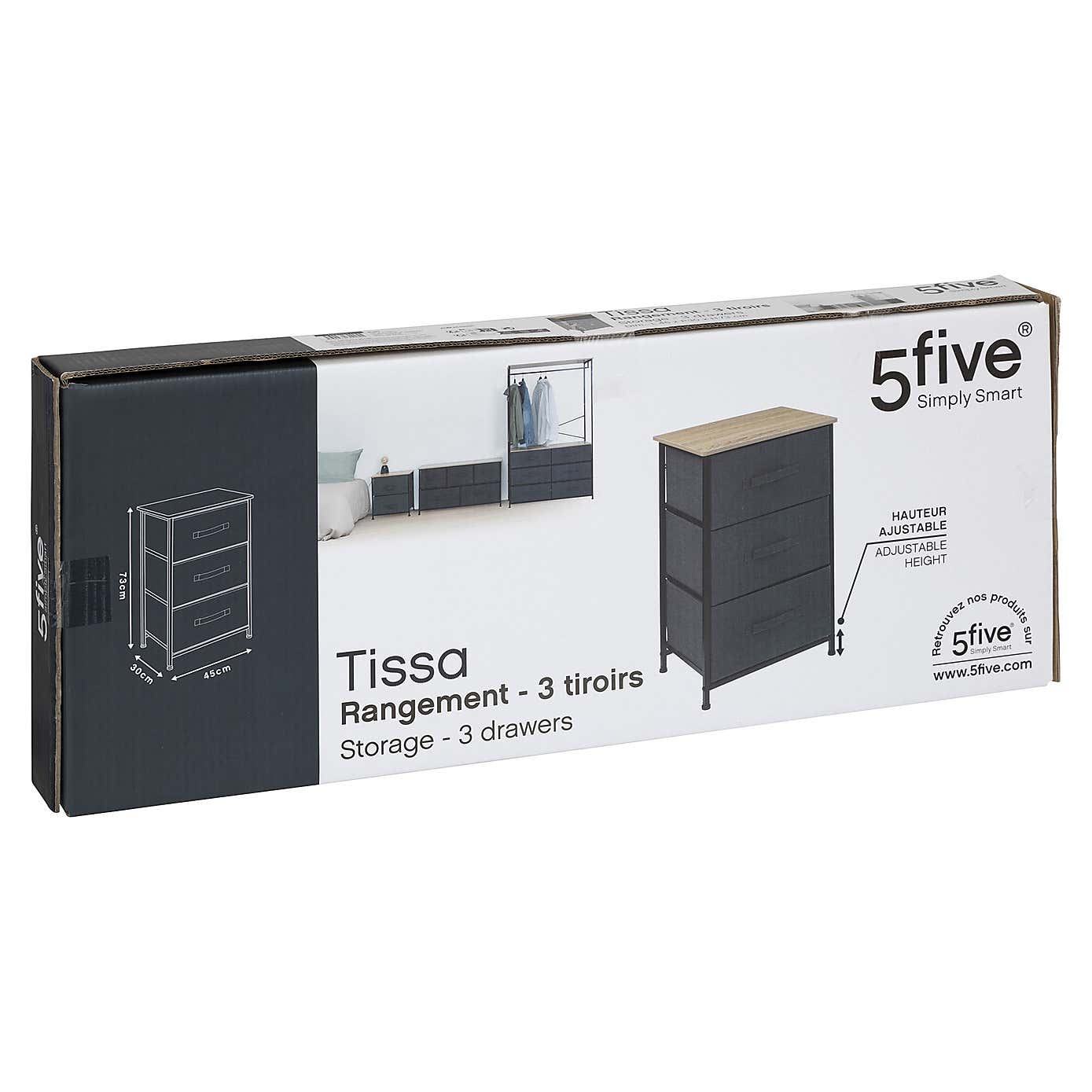 Tissa Grey 3 Drawer Storage Unit