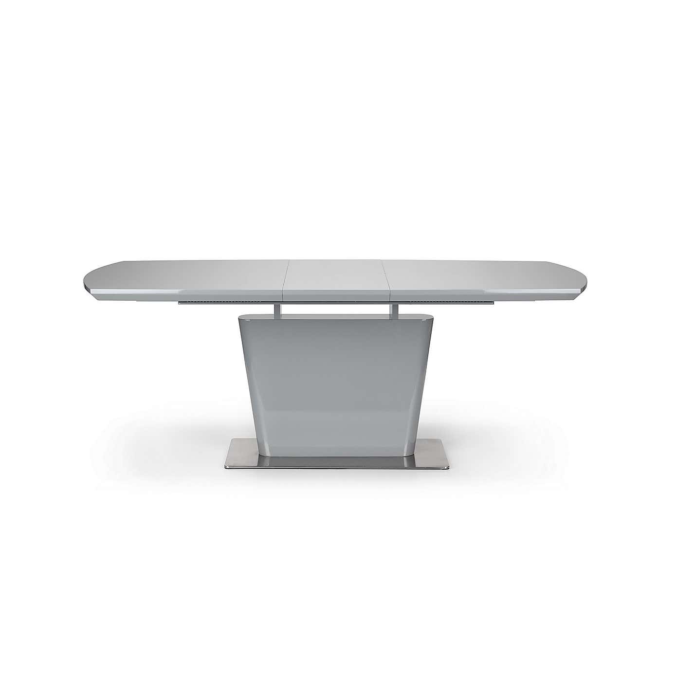 Como High Gloss Extendable Dining Table Grey