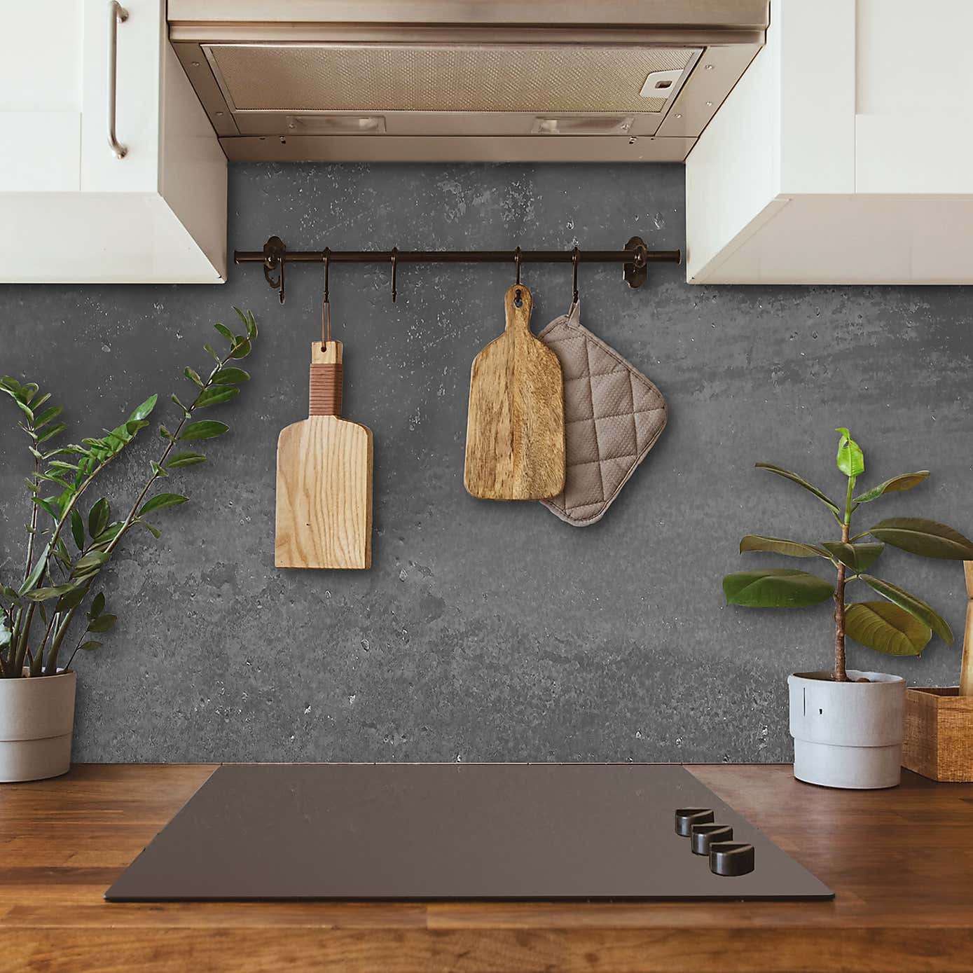 Black Stone Self Adhesive Backsplash Wallpaper