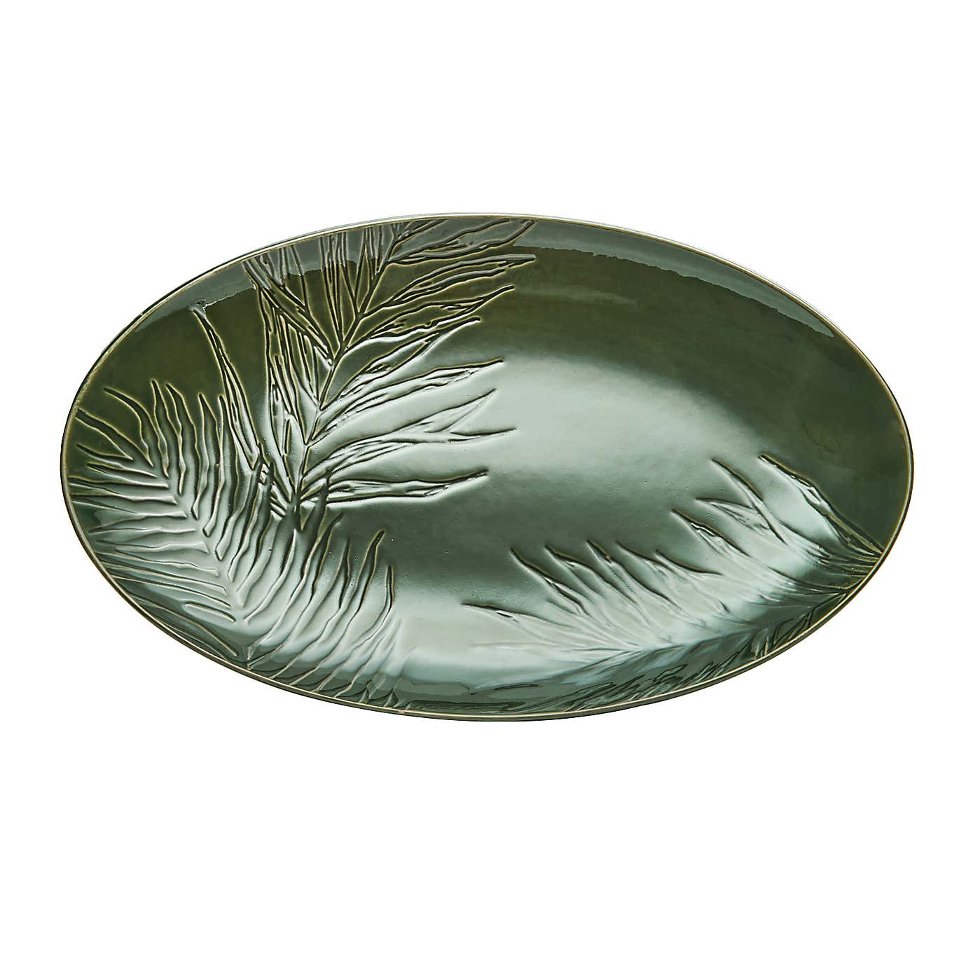 Mikasa Jardin Green Oval Stoneware Serving Platter