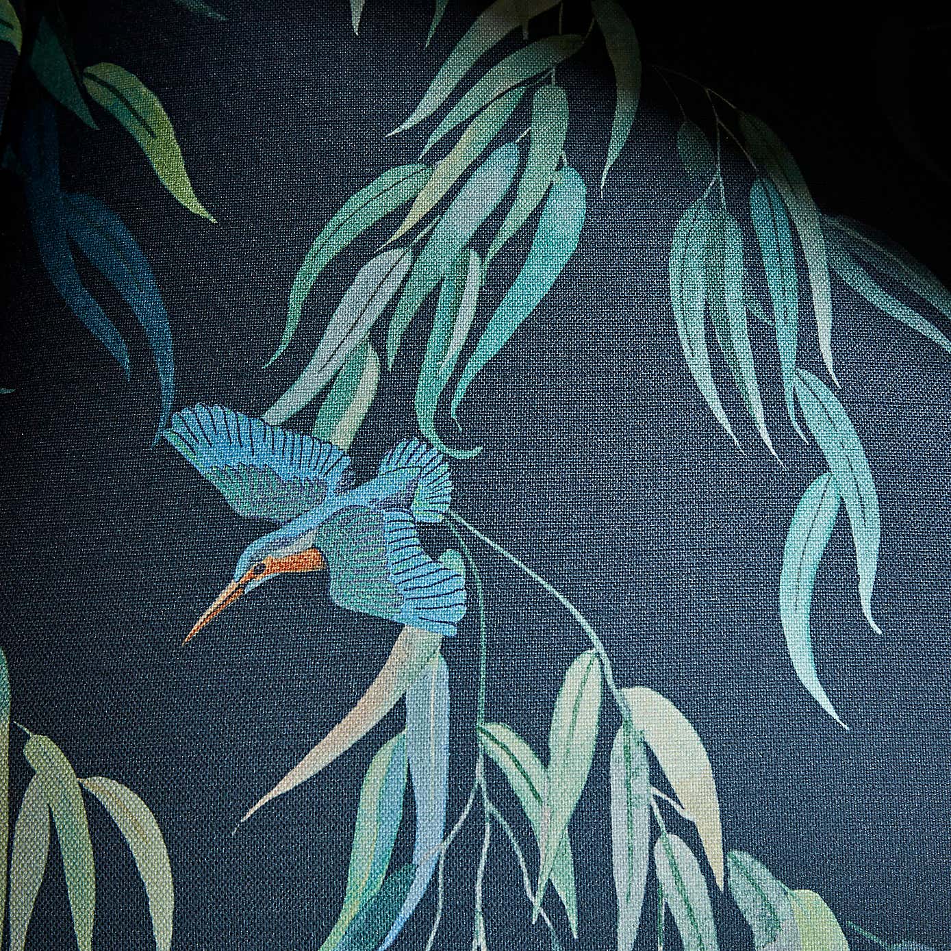 Bibury Button Back Kingfisher Print Occasional Armchair