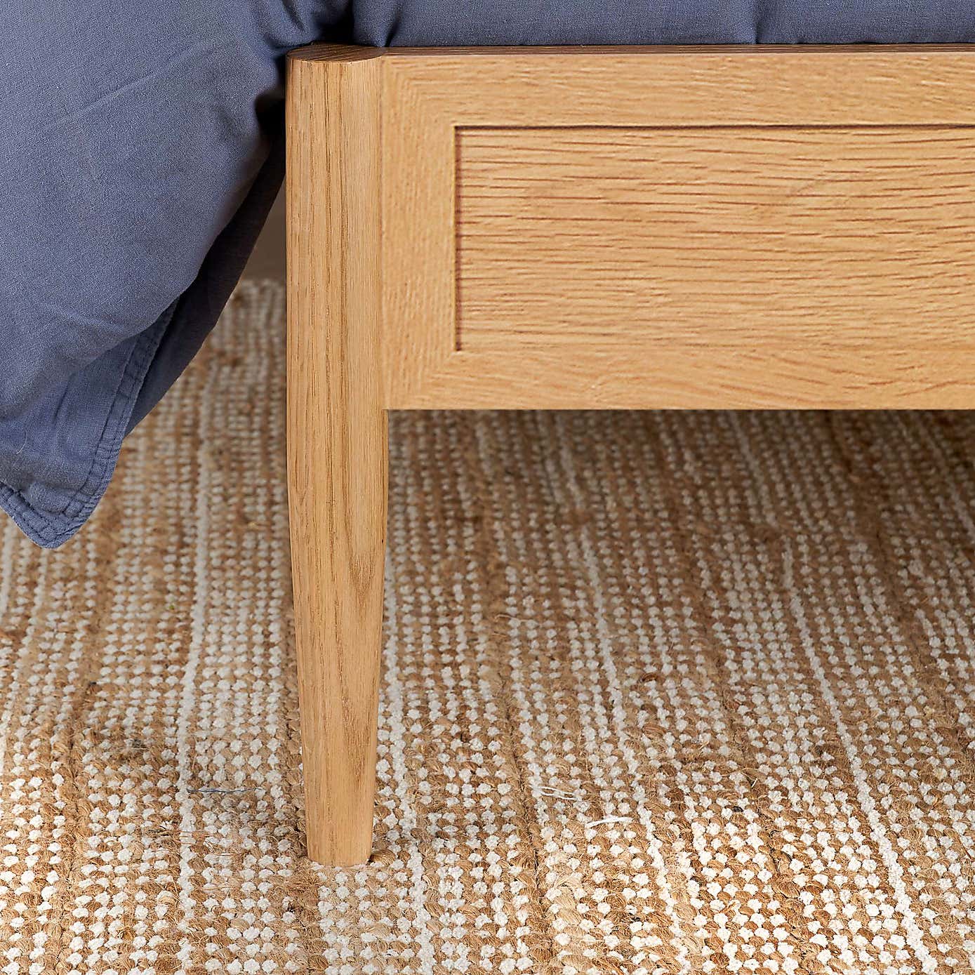 Birlea Elina Rattan Bed Frame, Oak