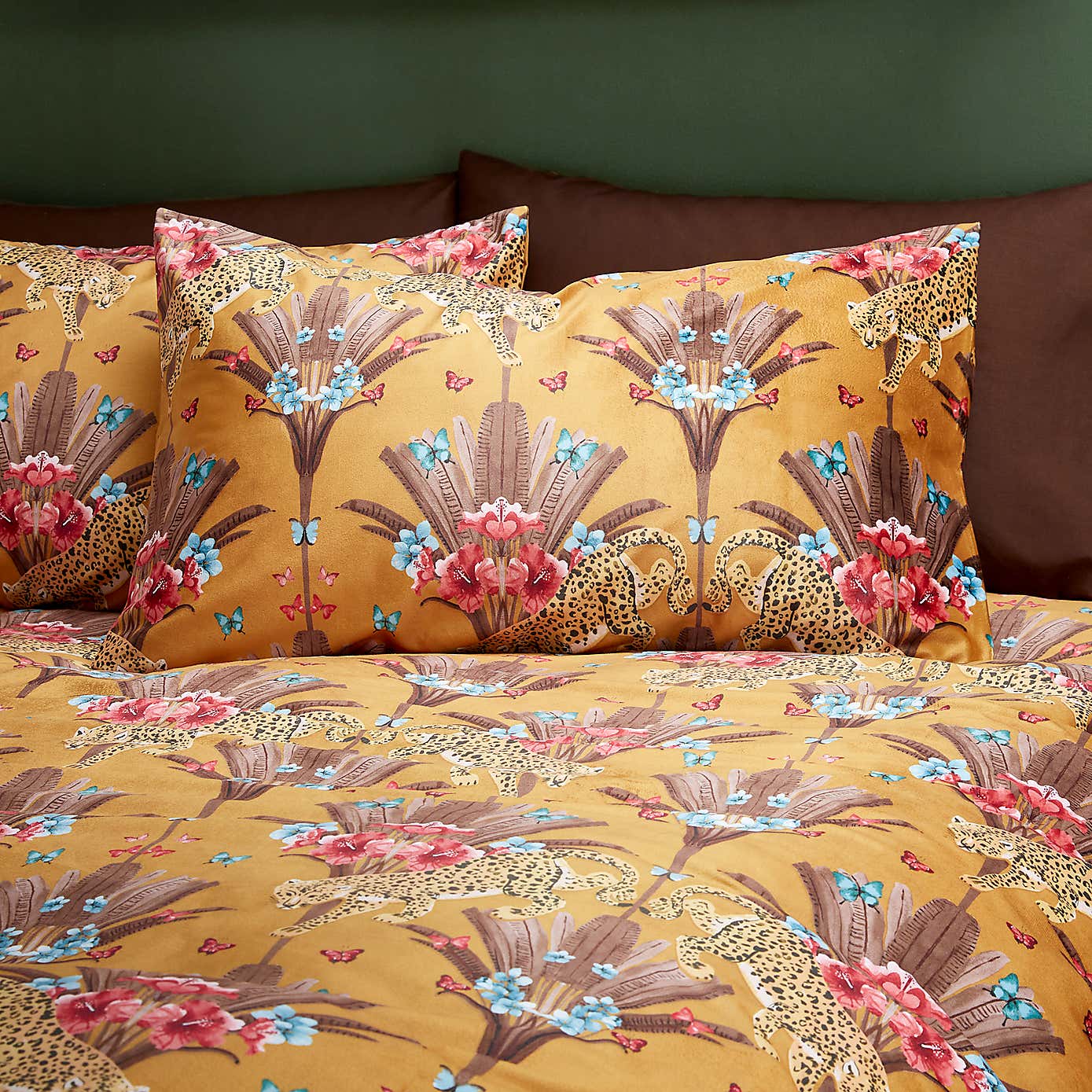 Yael Jungle Leopard Ochre Duvet Cover and Pillowcase Set
