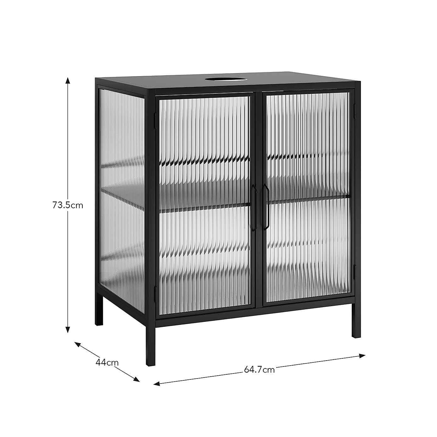 Stannis Reeded Glass Under Sink Unit