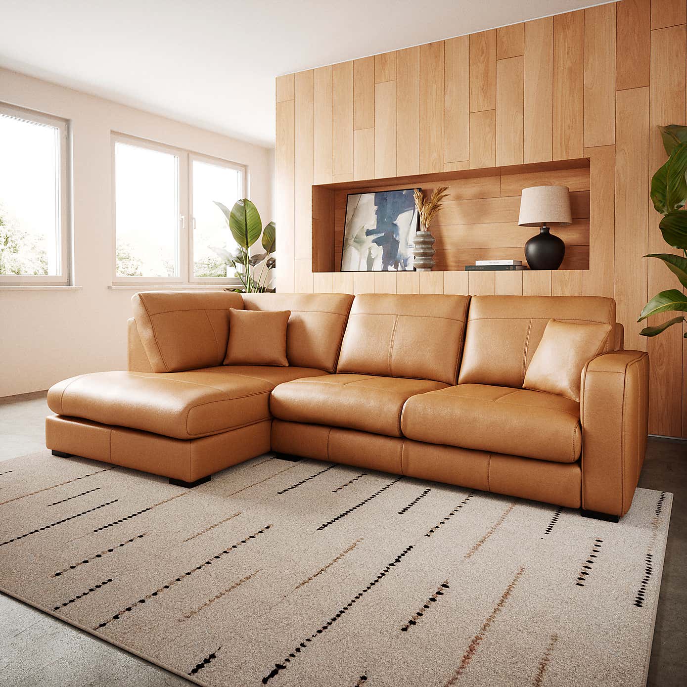 Carson Vintage Leather Large Corner Chaise Sofa