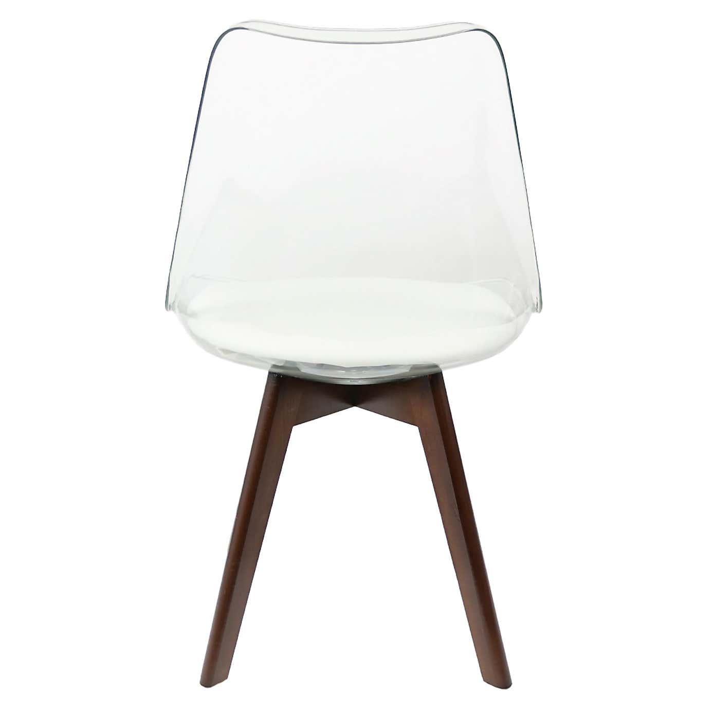 Fusion Living Soho Clear Plastic Dining Chair with Squared Legs