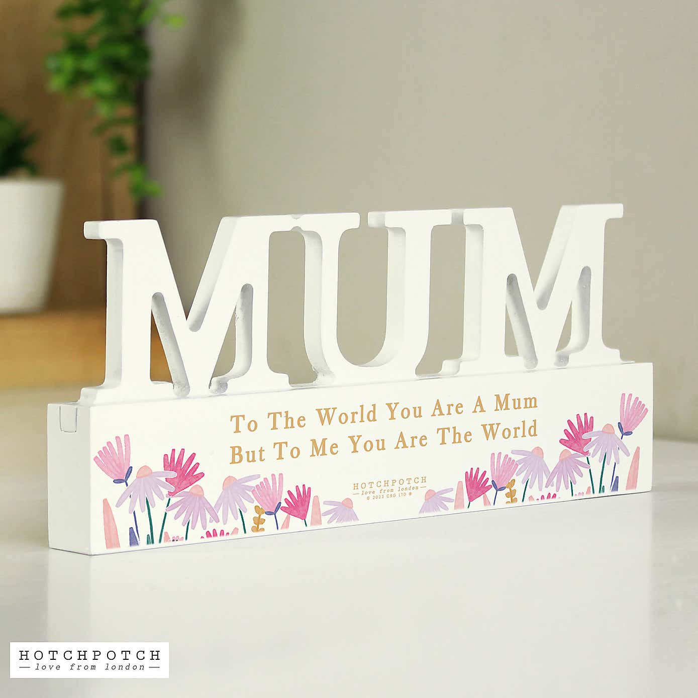 Personalised Wild Flowers Mum Wooden Ornament
