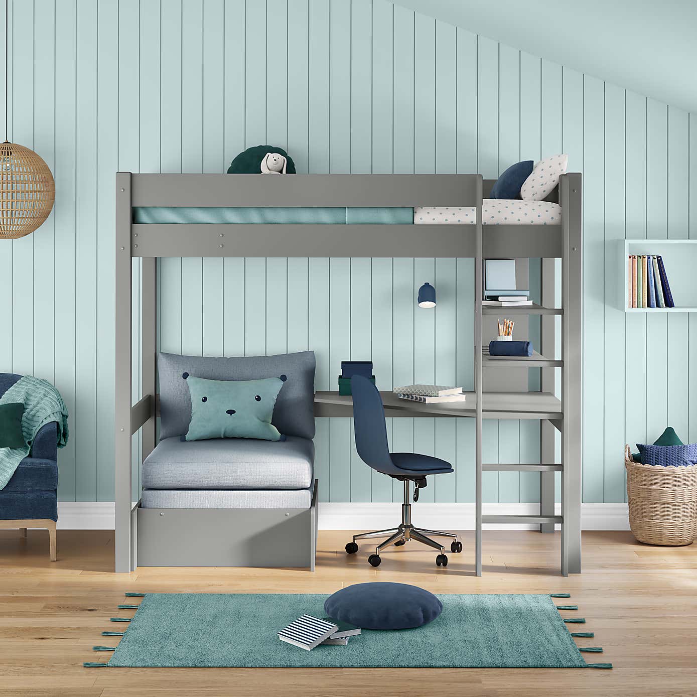 Stompa Classic Highsleeper with Desk And Chair Bed