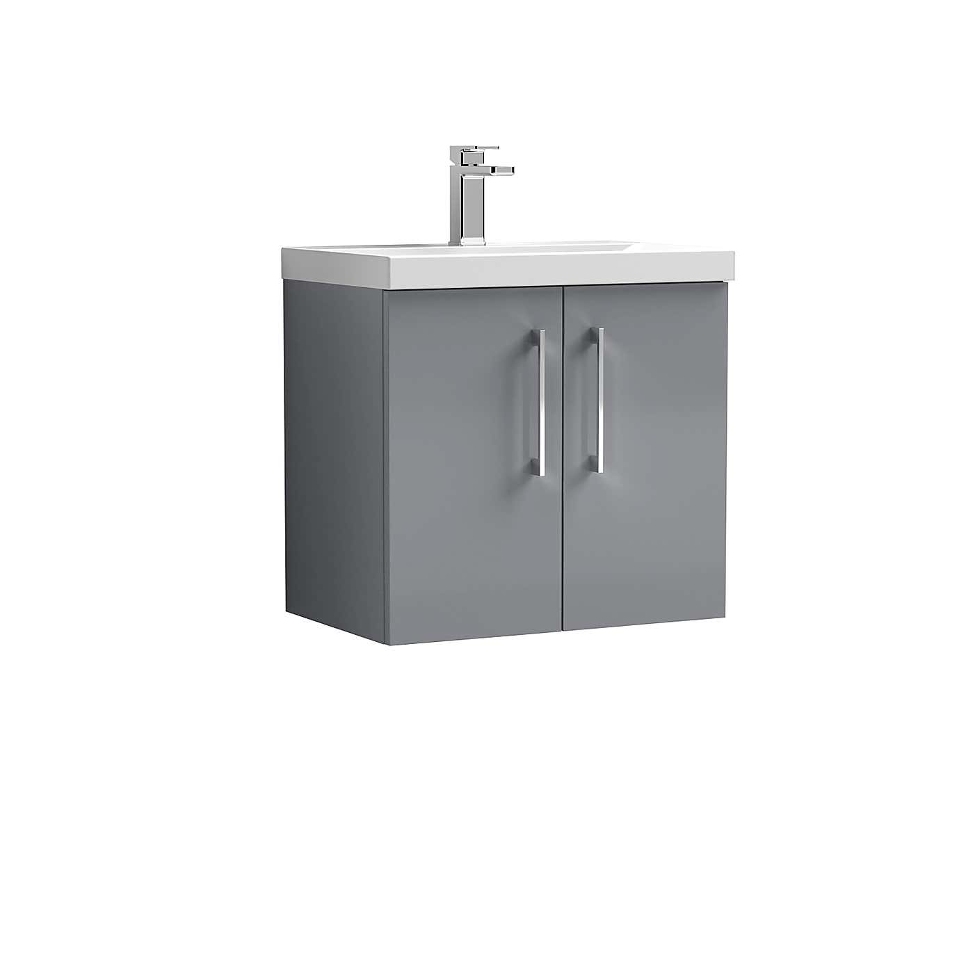 Arno Wall Mounted 2 Door Vanity Unit with Basin